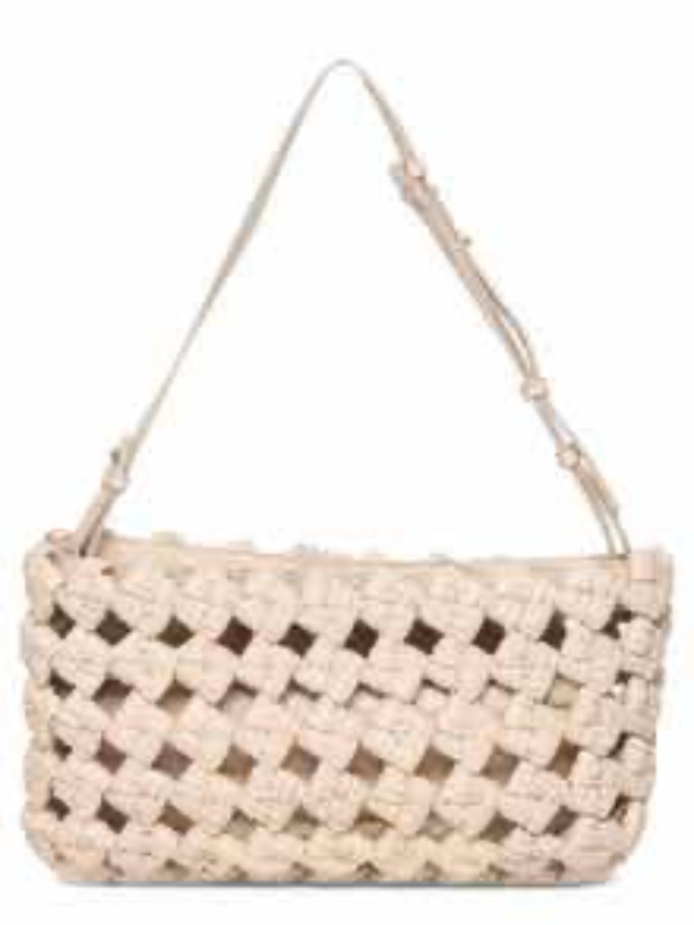 Walter Baker Mackenzie Woven Knot Shoulder Bag Oyster Color